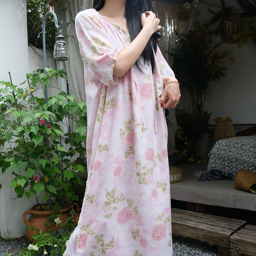 【YW】无忧购【甄选】绵绸睡裙气质新中式家居服HX 2412（截单后3-5天发货) 商品图7