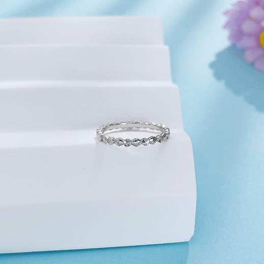 【限时8.8折】【线上铂金馆】PT950 #固口戒指 【国际铂金协会】铂金尾戒实心极简几何仿钻戒指固口圈戒条戒（面宽约1.6-2mm）(BJZ00226)预售产品下单后不退款不退货不换货不补差价) 商品图1