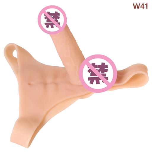 漫渺男女通用全硅胶电动伸缩阳具裤穿戴实心女同志空心男性增大延时阴茎裤成人情趣自慰用品 商品图9