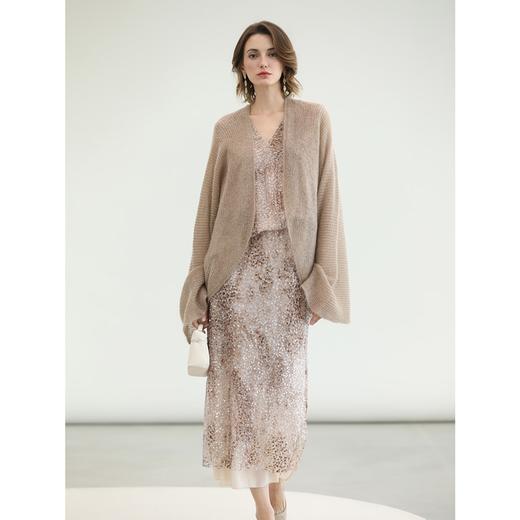 COCOBELLA细腻柔软舒适针织衫女秋温柔马海毛毛衣开衫MZ7092 商品图3