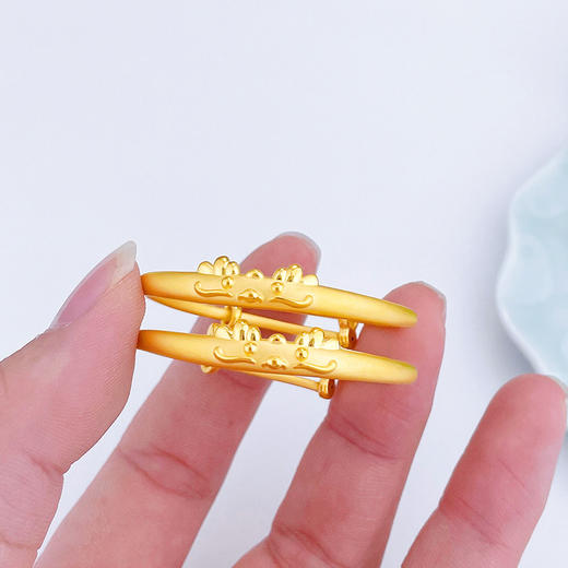 【限时克减150元】足金 #儿童/宝宝 【精品】无氰5D空心龙年生肖龙宝宝推拉童镯/对(AR5DTZ00001)预售产品下单后不退款不退货不换货不补差价 商品图3