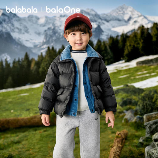巴拉巴拉balaOne童装儿童羽绒服冬装男童宝宝拼接外套三防2025潮 商品图0