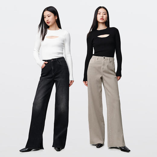 simplepieces秋季新品SPS针织女镂空装饰紧身长袖针织衫 商品图4