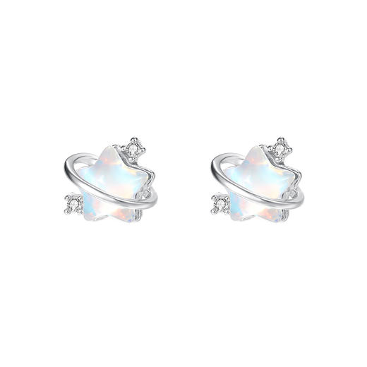 【星动轨迹】S999纯银梦幻星星锆石耳钉【YXS-E5625】 商品图4