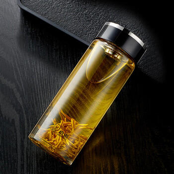 希诺玻璃杯单层大容量带滤网泡茶杯子男家用便携水杯XN-1200 410mL /厨具 /水具 /玻璃杯 商品图0