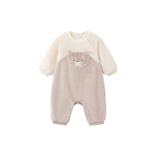 【商场同款】英氏新生婴儿连体衣冬季加绒保暖男女宝宝长袖哈衣 商品图4