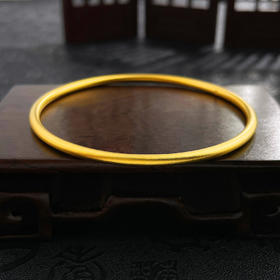 【限时克减150元】足金999 #超轻 古法素圈空心超轻加硬圆管固口手镯（面宽约2.7-3.1mm）(AUQGFSZ00068-1)预售产品下单后不退款不退货不换货不补差价