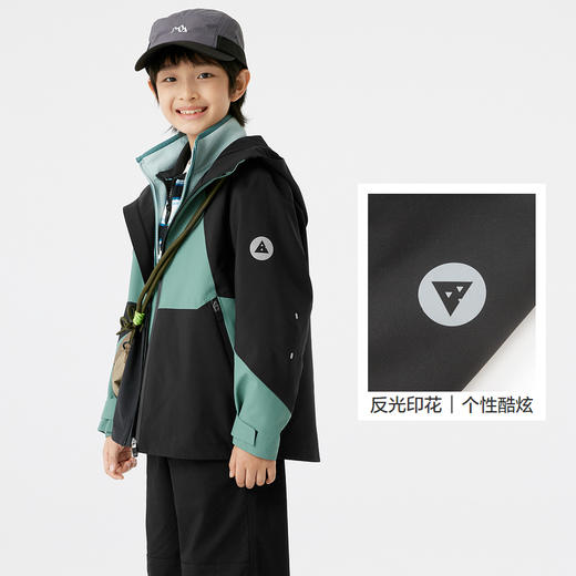 巴拉巴拉冲锋衣童装男童两件套外套春秋装防风防水透湿摇粒绒内件 商品图3