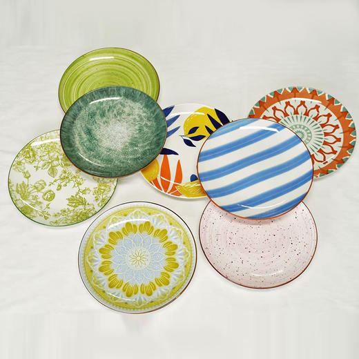 Trees&wind油画艺术餐盘盲盒|随机6只出口法国级别，高颜值餐具！釉下彩工艺，可进微波炉/消毒柜/洗碗机 商品图0