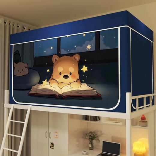 学生床帘宿舍上下铺床帘式印花强遮光蚊帐 商品图0