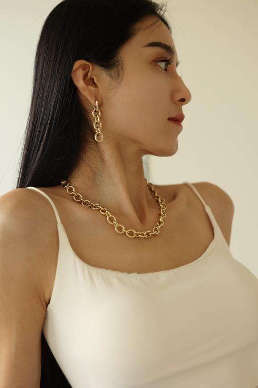 【万妮达&刘忻同款】Retro Chic 意大利复古创意饰品 素金扭纹项链 商品图4