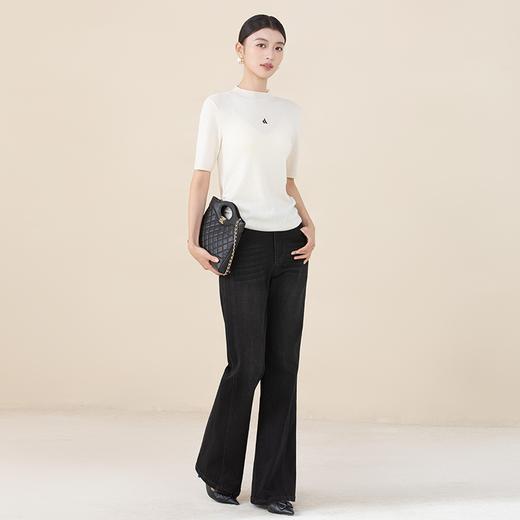 SKK3BE181诗梦极夜黑喇叭裤 商品图2