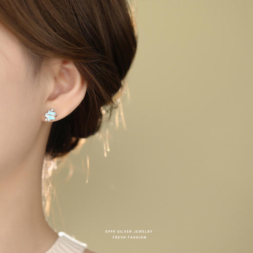 【星动轨迹】S999纯银梦幻星星锆石耳钉【YXS-E5625】 商品图2