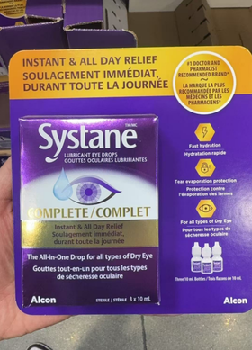 Systane全效润滑滴眼液无防腐（3*10ml）缓解干涩眼酸流泪 温哥华直邮