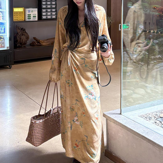 【YW】无忧购【甄选】棉绸绑带长裙可外穿家居服睡裙SFY 2588（截单后3-5天发货) 商品图9