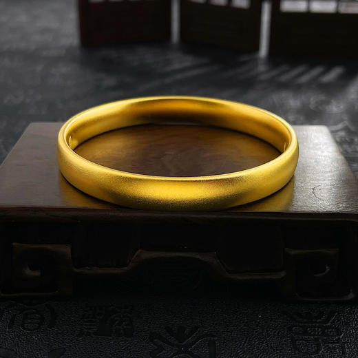 【限时克减128元】足金999 #超轻 古法空心固口手镯超轻加硬福字古法轮胎手镯（面宽约7.8-8.2mm）(AUQGFSZ00066-4)预售产品下单后不退款不退货不换货不补差价 商品图0