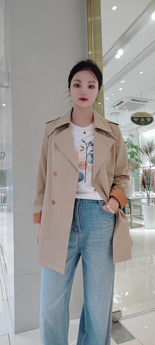 58F003秋款拼色一手长风衣 商品图6