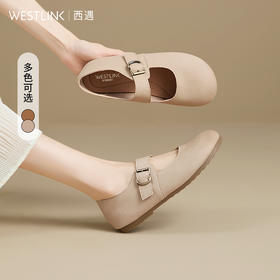 西遇玛丽珍小皮鞋女新款秋季复古丑萌圆头勃肯鞋软底平底单鞋K1656927