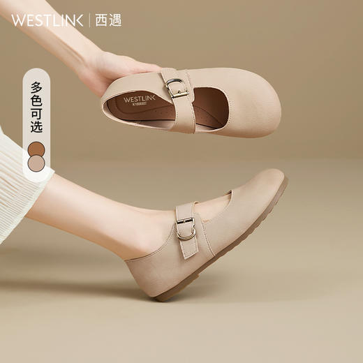 西遇玛丽珍小皮鞋女新款秋季复古丑萌圆头勃肯鞋软底平底单鞋K1656927 商品图0