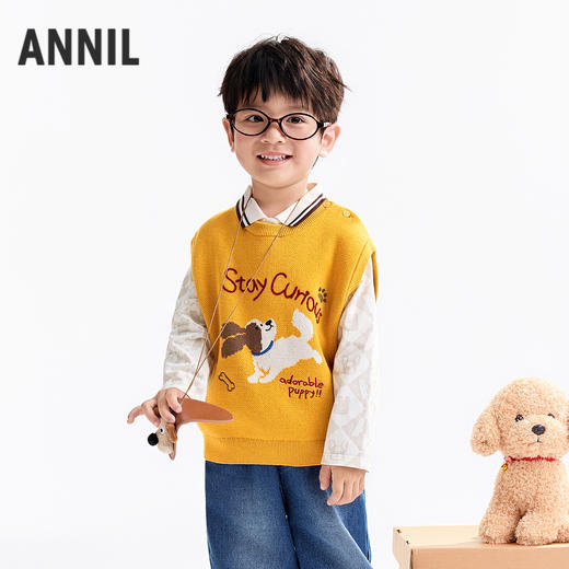 【实体店同款】男童针织背心秋季新款安奈儿童装XB532114 商品图0