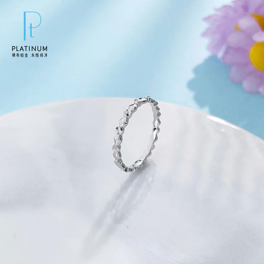 【限时8.8折】【线上铂金馆】PT950 #固口戒指 【国际铂金协会】铂金尾戒实心极简几何仿钻戒指固口圈戒条戒（面宽约1.6-2mm）(BJZ00226)预售产品下单后不退款不退货不换货不补差价) 商品图0