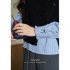 鹿向南「蔚蓝海港」法式蓝色条纹翻领长袖衬衫女早秋宽松显瘦上衣 商品缩略图3