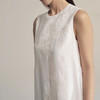 万针刺绣亚麻醋酸背心裙 | 3万针水溶绣花立体工艺，婉约素雅，自带清冷气质 商品缩略图4