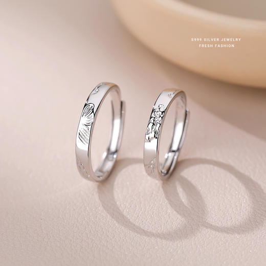【蝶恋花】S999纯银情侣戒指【YXS-K2300】 商品图1