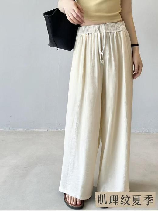 【超值特卖】韩系夏季薄款肌理纹小花苞清爽宽松阔腿裤-喜出 商品图6