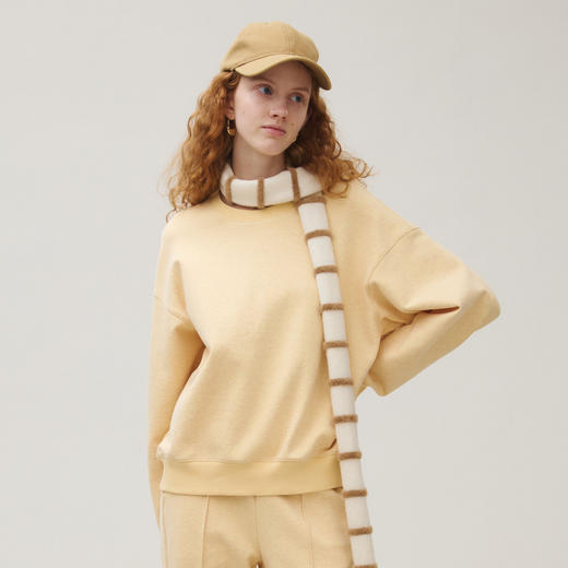 谜底卫衣长袖女2025秋季新品圆领套头柔软原创印花上衣253MV1102 商品图0