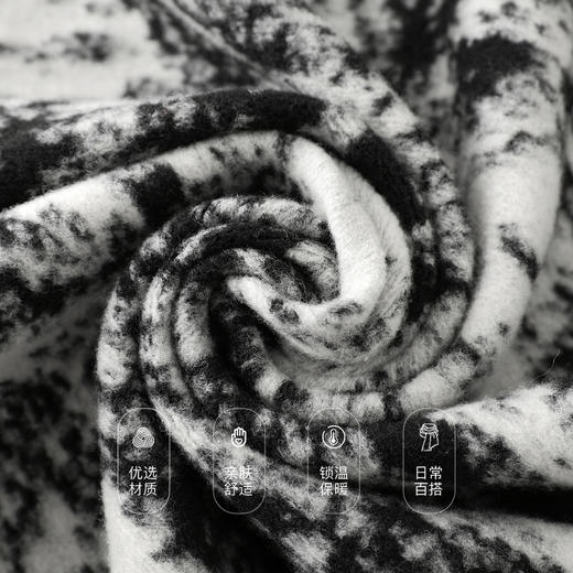 【国风系列】三彩2025新款水墨晕染流苏针织长披肩披风百搭旅行女 商品图3