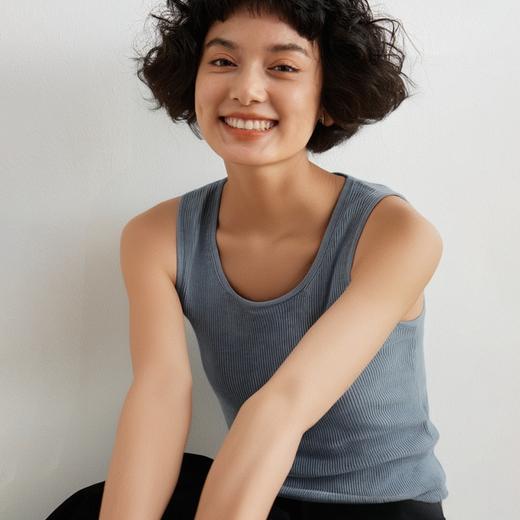 馥迦60支澳洲精纺羊毛无袖背心 商品图2