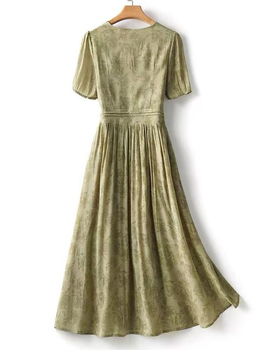 七夕福利-NO退【MYBL】8881腰部盘扣暗花长款连衣裙-喜出 商品图2