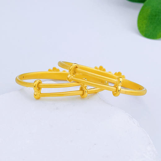 【限时克减150元】足金 #儿童/宝宝 【精品】无氰5D空心龙年生肖龙宝宝推拉童镯/对(AR5DTZ00001)预售产品下单后不退款不退货不换货不补差价 商品图1