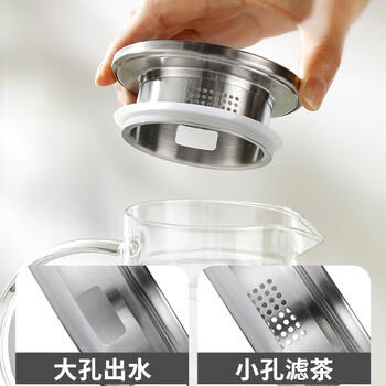 富光家用凉水壶高硼硅玻璃凉白开水壶耐热冷水壶大容量1.8L /厨具 /水具 /凉水壶/凉水壶套装 商品图3