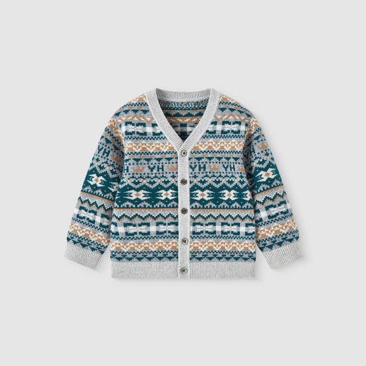 【高定系列】英氏儿童毛衣秋冬季男童保暖开衫外套防寒新款毛衣 商品图4