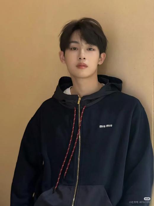MM 董思成同款 2025新款针梭拼接抽绳连帽拉链外套 Z-15540 商品图7