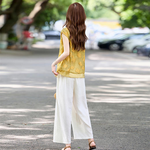 【预售3天】PY 新中式气质名媛无袖阔腿裤两件套 &TH1840 商品图3