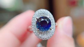 3ct刻面蓝宝石戒指