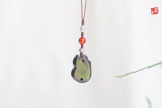 彩虹眼黑曜石狐狸手机挂饰 商品图2