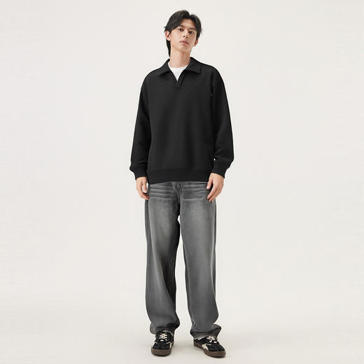 gxg.jeans男装 多色肌理感简约休闲翻领卫衣男生上衣 25年秋热卖 商品图4