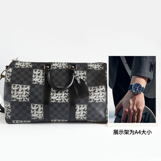 【95新】LV路易威登Keepall黑棋盘格藤原浩绳结限定keepall 45手提单肩包法国中性款现售价：10500！150725NJS04 商品图9
