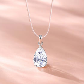 Winy 925银 隐线晶钻项链配国检证书送女友闺蜜节日生日礼物