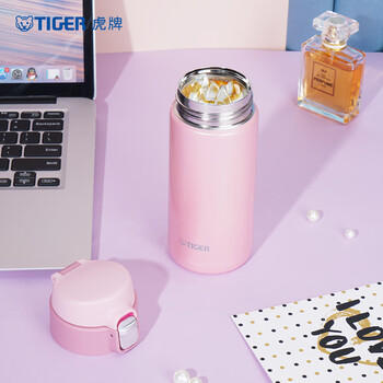 虎牌（TIGER）轻量便携弹盖保温水杯子MMJ-A36C-PB蜜桃慕斯360ml /厨具 /水具 /保温杯 商品图1