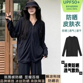 冰丝防晒衣女外穿2025紫外线新款夏季连帽长袖透气薄款外套宽松