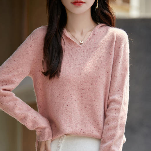 100%羊毛 点子纱羊毛衫，连帽款 商品图4