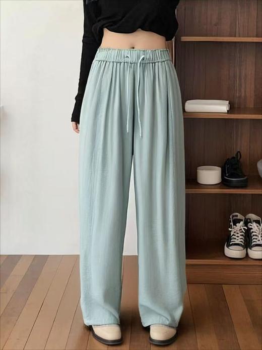 【超值特卖】韩系夏季薄款肌理纹小花苞清爽宽松阔腿裤-喜出 商品图5