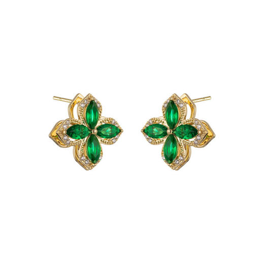 旋转四叶草精致耳钉925银针，新网红爆款耳环耳饰EA08802 商品图4