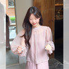 西遇法式灯笼袖衬衫套装女2025年秋季新款粉色吊带高腰半裙三件套SS051246/SS051247 商品缩略图2
