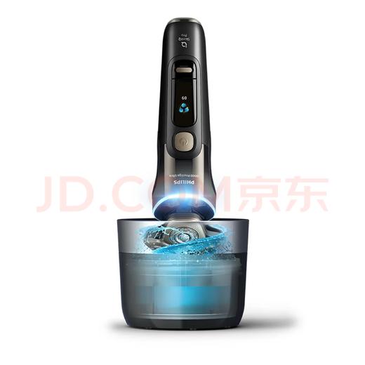 【6F】飞利浦旋转式电动剃须刀不锈钢带清洁中心SenseIQPro技术，三重提切父亲节礼物送男友 XP9405/52黑金色官方标配 商品图2